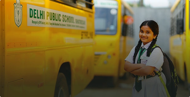 School bus transportation at Delhi Public School Jafferguda