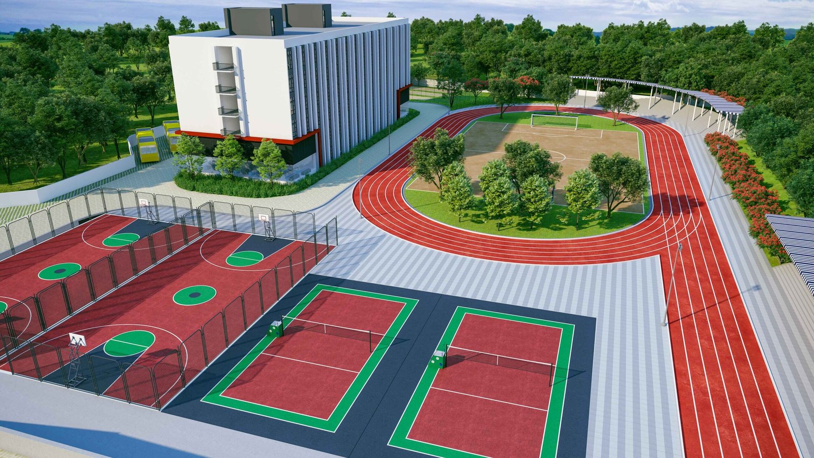 Basketball court at Delhi Public School Jafferguda