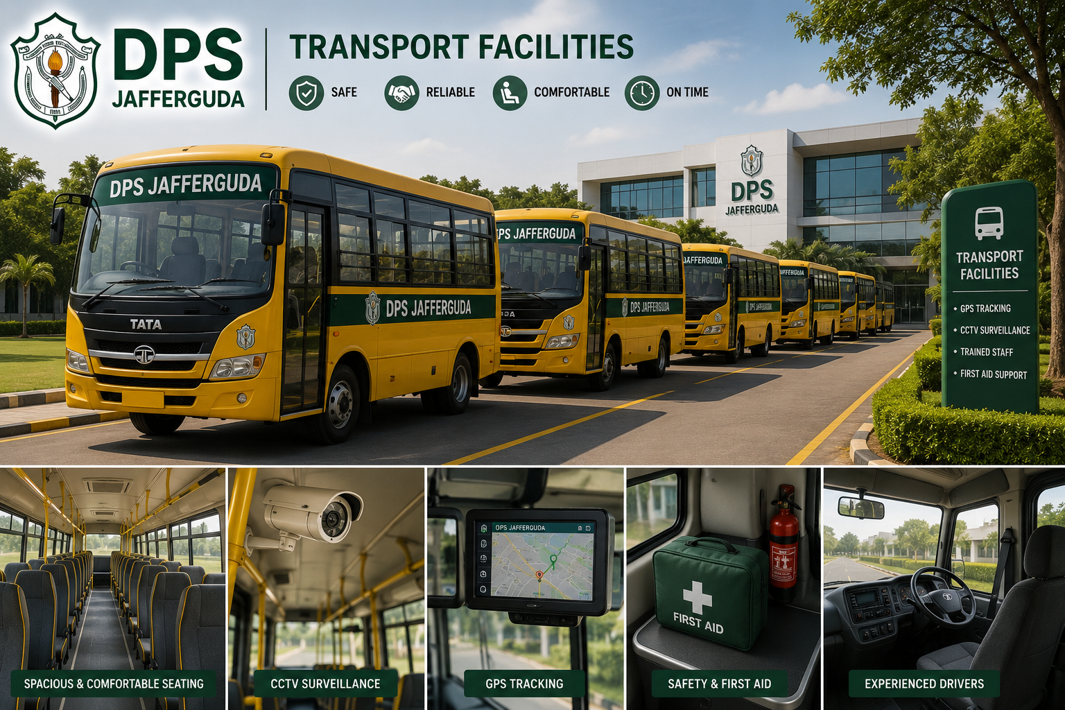 School transport facility at DPS Jafferguda